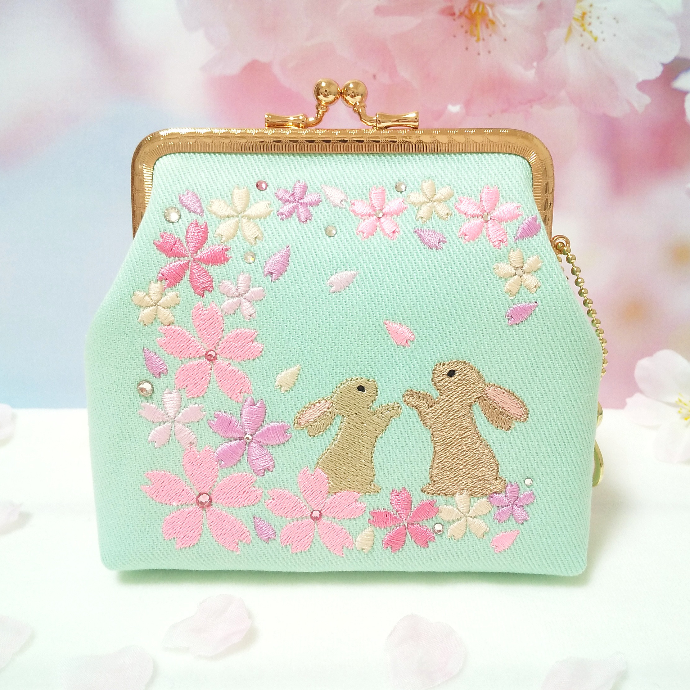 専用　ハンドメイド　かえる　がま口　バッグ　チャーム　桜