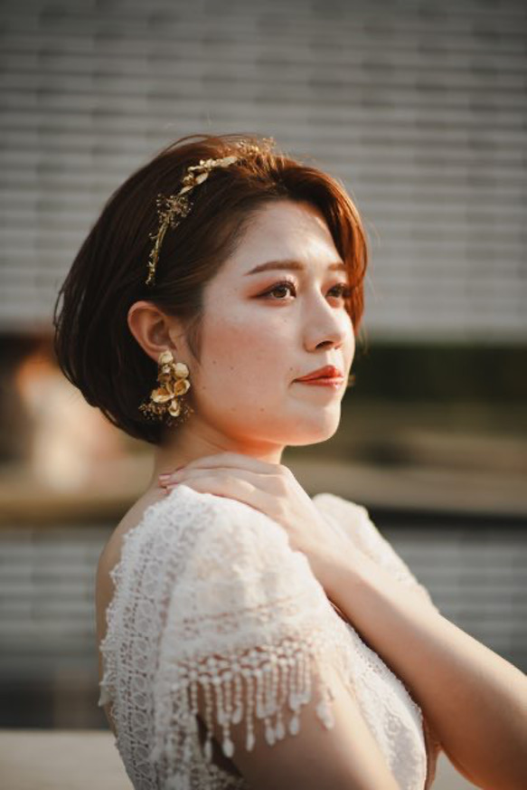 かすみ草ヘッドドレスブライダル花嫁　ブライダルアクセサリー　ウェディングアクセサリー　成人式　和装ヘア 