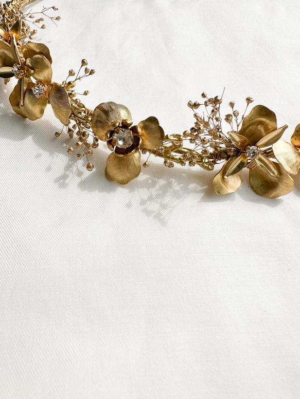 かすみ草ヘッドドレスブライダル花嫁　ブライダルアクセサリー　ウェディングアクセサリー　成人式　和装ヘア 