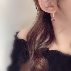 ルビー × タンザナイト × クリスタル pierce/earring 2枚目の画像