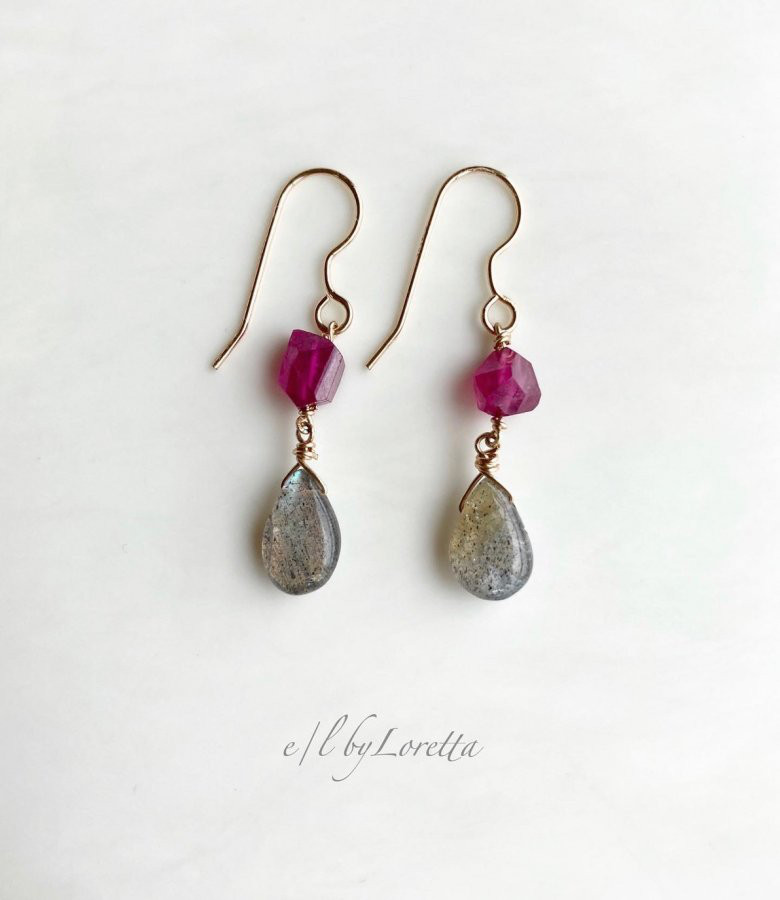 ルビー × ラブラドライト pierce/earring