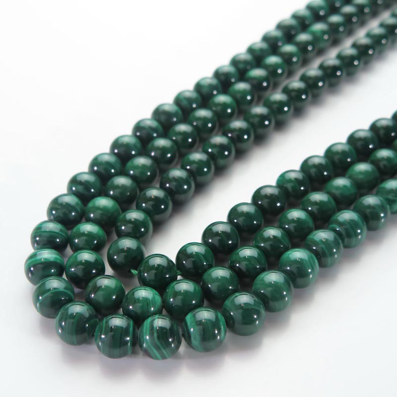 マラカイトラウンドビーズ　8mm 1連　MLCGE-RND0008-037