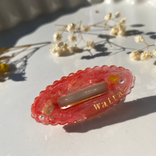 お名前入り】【イニシャル入り】ふわふわレジンヘアピン キッズベビー