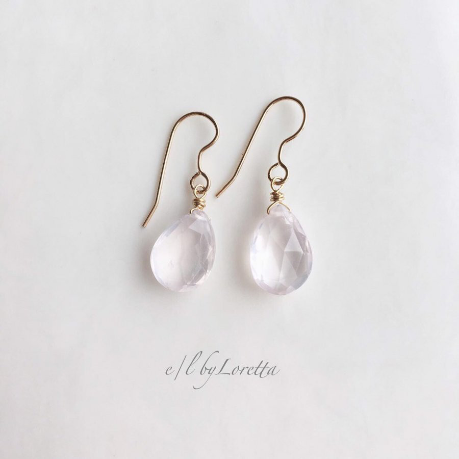 ローズクォーツ drop pierce/earringⅡ