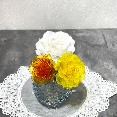 【メール便送料無料対応可】 薔薇のオーダー(大サイズ)☆ディップフラワー☆アメリカン フラワー・リース