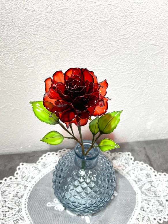 ミニミニサイズ　薔薇　〜ディップアート〜　アメリカンフラワー　薔薇の花 2枚目の画像