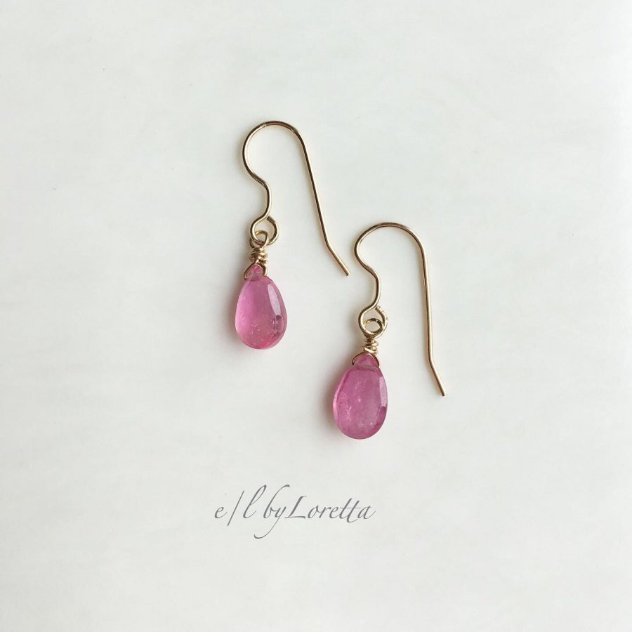 ピンクサファイア Drop pierce/earring