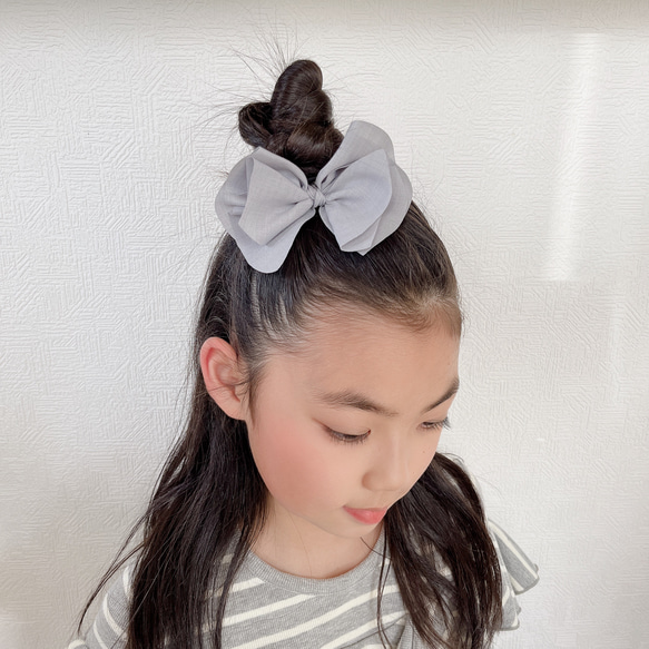 大人カラーリボンヘアゴム ヘアアクセサリー ジュニア 大人 お洒落  