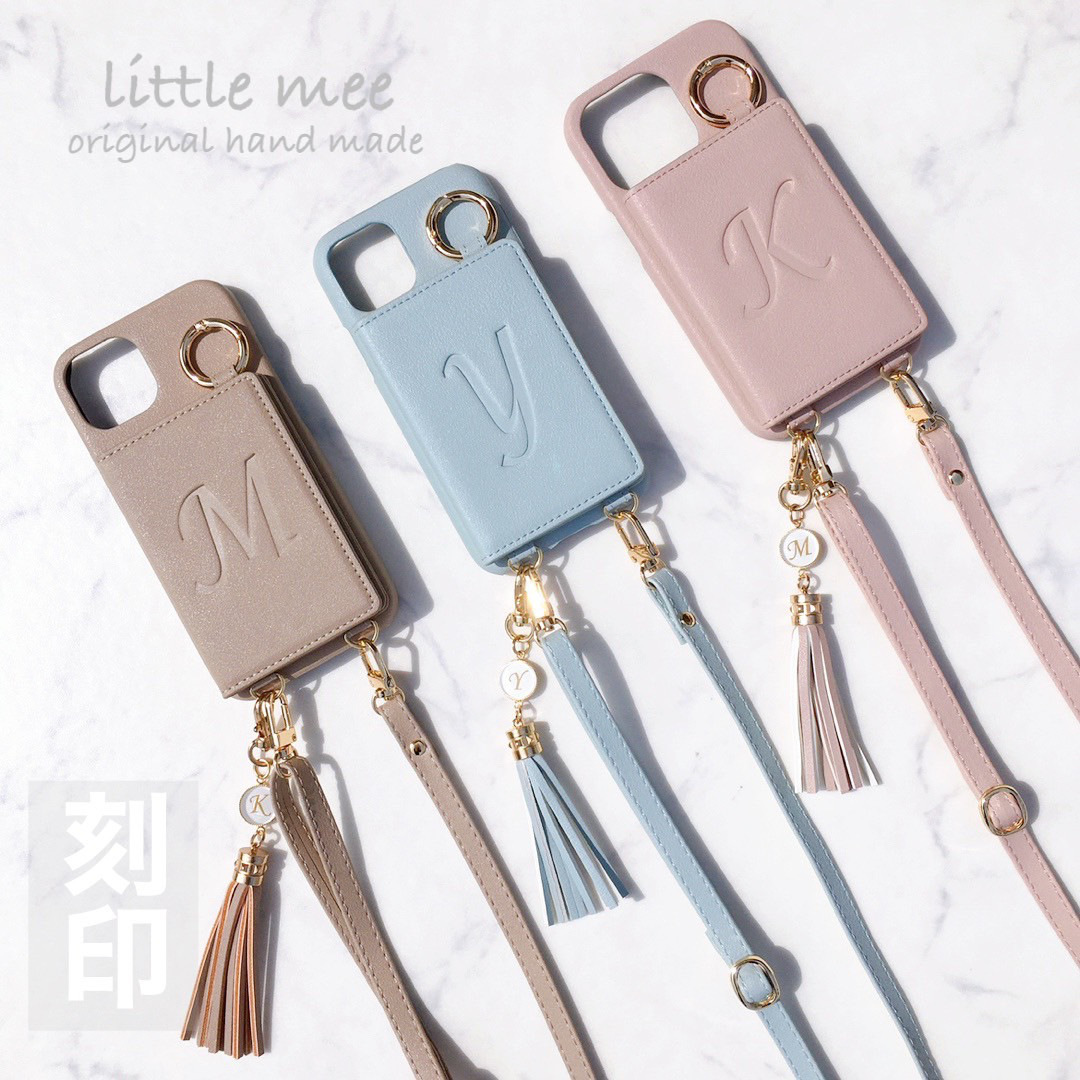 刻印無料♡ｼｮﾙﾀﾞｰ ﾐﾗｰ 4枚ｶｰﾄﾞ収納 アイフォン スマホケース 背面