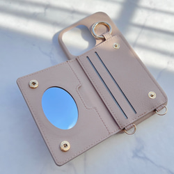 全機種対応 刻印無料♡ｼｮﾙﾀﾞｰ ﾐﾗｰ 4枚ｶｰﾄﾞ収納 スマホケース  背面カバー iPhone17pro 16他 7枚目の画像