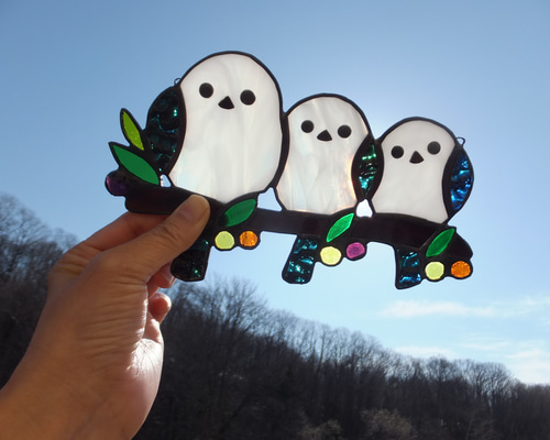 ❀ハンドメイドオーダー用 パネルサンプル❀インコ・シマエナガ ❀ハンドメイドオーダー用 パネルサンプル❀インコ・シマエナガ 桜の