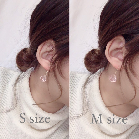 ローズクォーツ marron pierce/earring 4枚目の画像