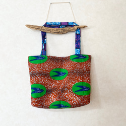 アフリカン　リバーシブルトートバッグ 2枚目の画像