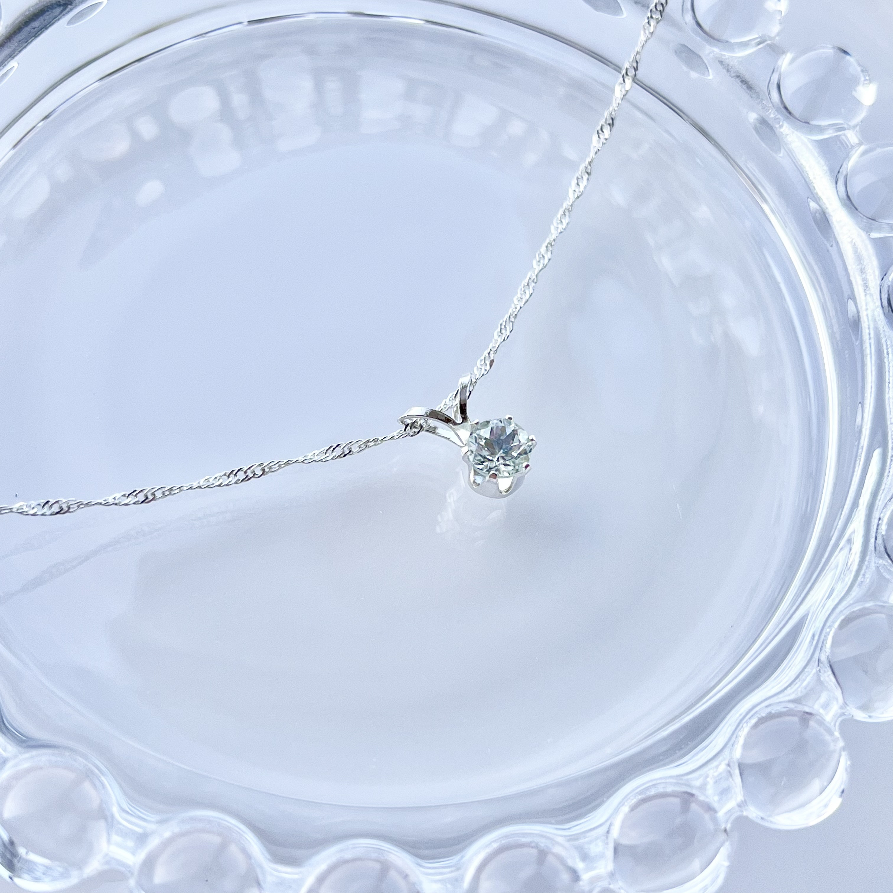 silver925 アクアマリン☆*:.｡. ネックレス【天然石Sサイズ】