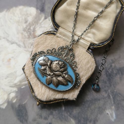 1920年代ドイツアンティーク ライトブルーカメオ ビクトリアン