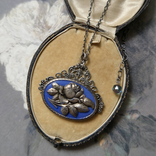 1920年代ドイツアンティーク ダークブルーカメオ ビクトリアン