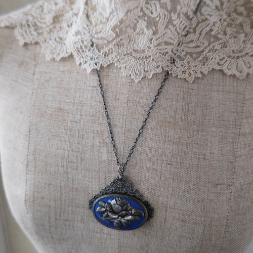 1920年代ドイツアンティーク ダークブルーカメオ ビクトリアン