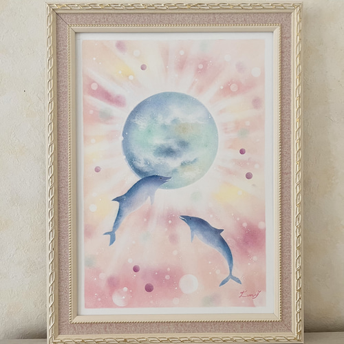 イルカヒーリングパステルアート