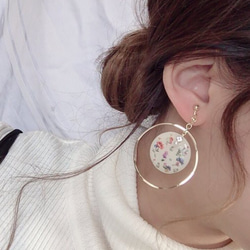 (全2色)Botanical big hoop pierce/earring 4枚目の画像