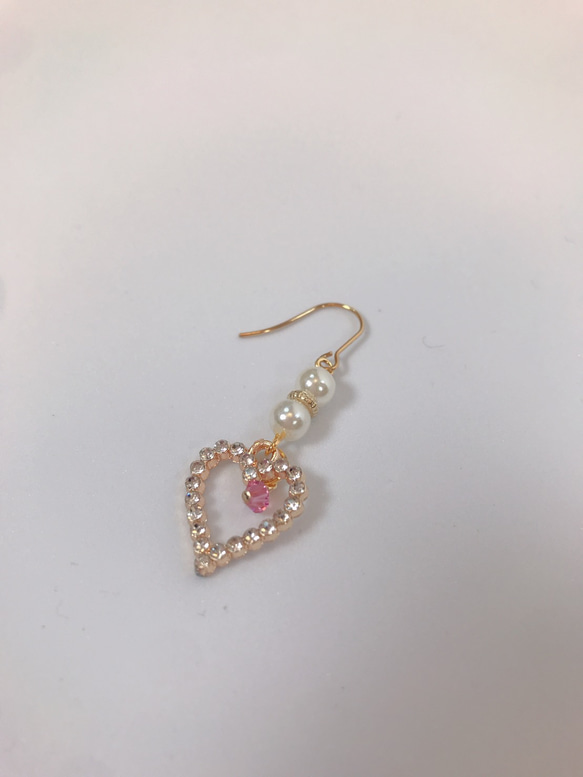 heart pearl pierce♡ハートパールピアス 5枚目の画像