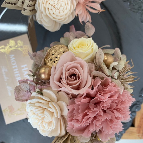 プリザーブドフラワーアンティークアレンジ カーネーション