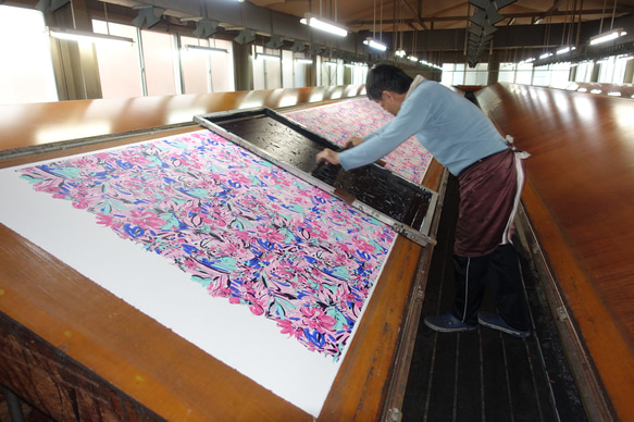 京都の手捺染（てなっせん）職人が染めた生地で作ったキャップ　　 14枚目の画像
