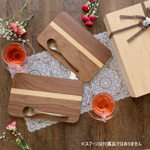 ウォールナット木製プレート ペアセット 中皿 Humyhumy 通販 15673705