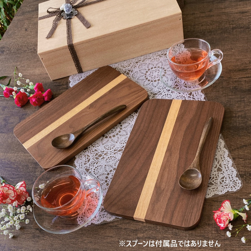 ウォールナット木製プレート ペアセット 中皿 Humyhumy 通販 15673705