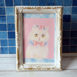 ポストカード３枚セット〈おしゃれ猫のミニパステル画〉 5枚目の画像
