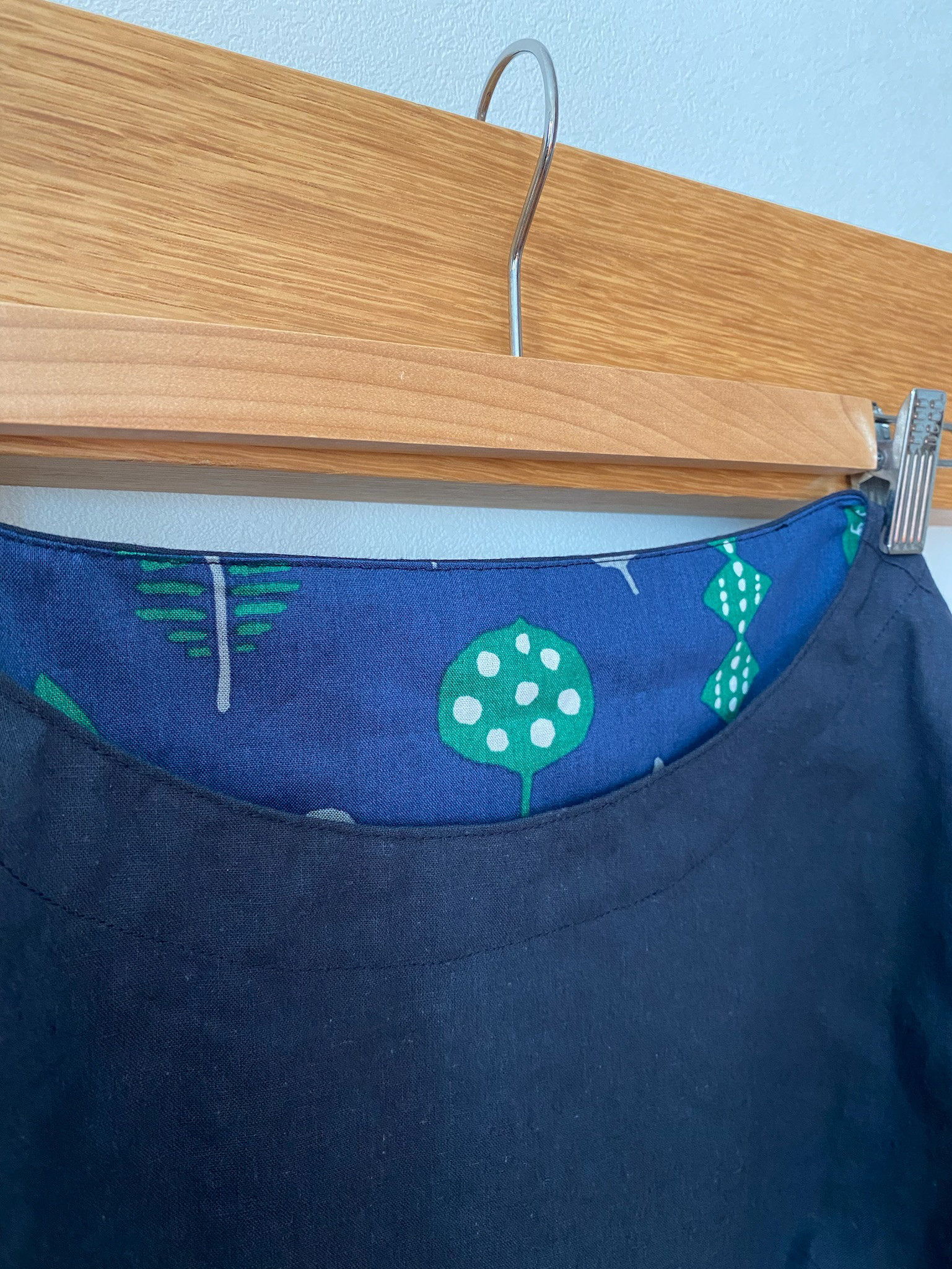 コットンリネンのプルオーバー ✳︎ネイビー×…【受注製作】