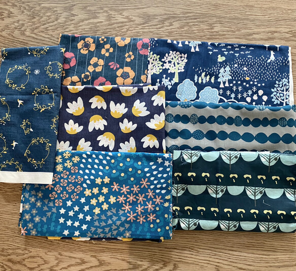 コットンリネンのプルオーバー ✳︎ネイビー×…【受注製作】