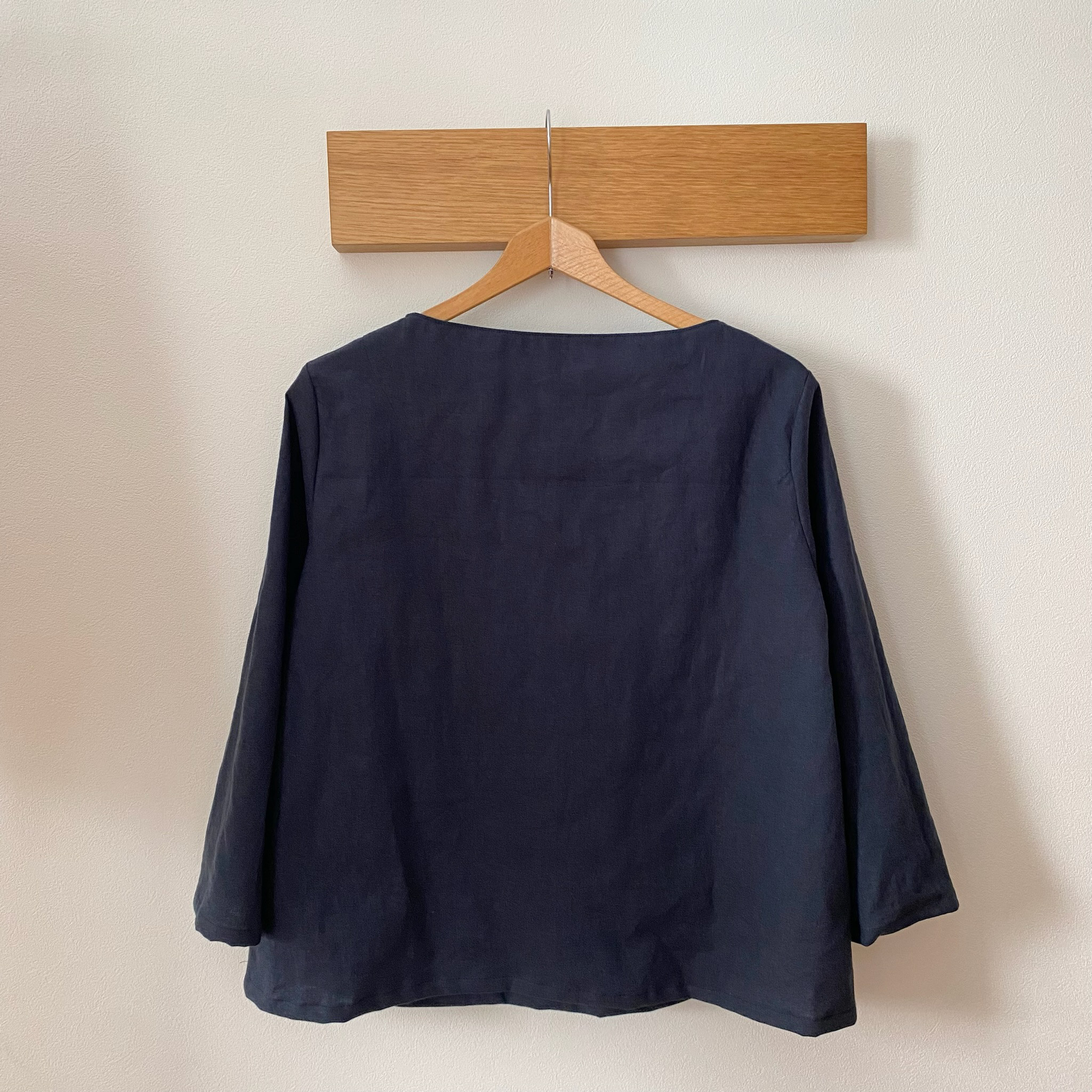 コットンリネンのプルオーバー ✳︎ネイビー×…【受注製作】