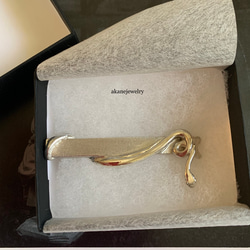 スネークのネクタイピン　シルバー製 6枚目の画像