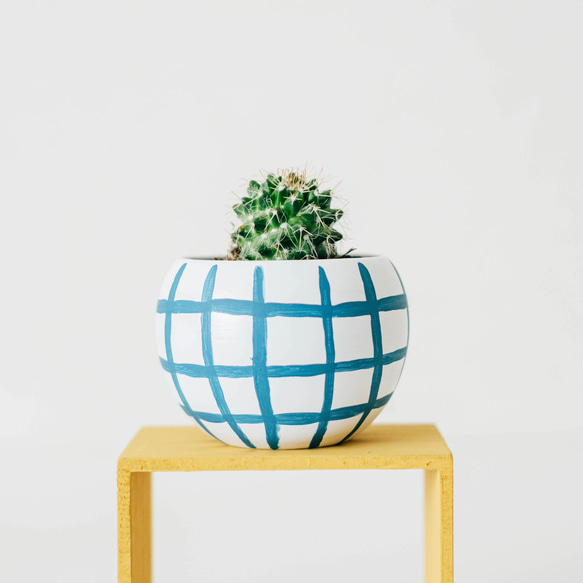 植木鉢「さわやかちぇっく」／まるプランターS その他インテリア雑貨