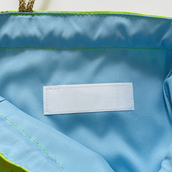 ビタミンカラー星巾着袋　25×20 ループ、撥水加工裏付き 6枚目の画像