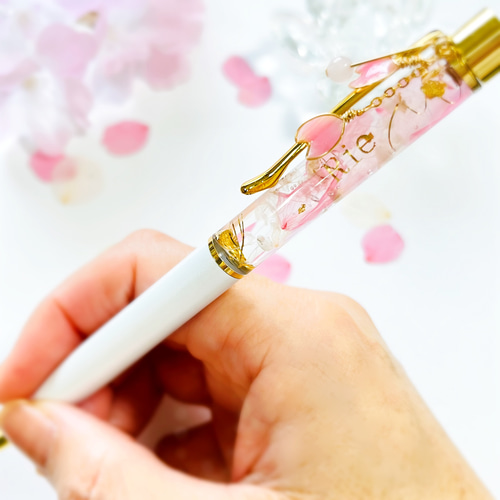 人気❣️本物の桜〜ソメイヨシノのハーバリウムボールペン／本物の桜
