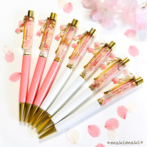 人気❣️本物の桜〜ソメイヨシノのハーバリウムボールペン／本物の桜