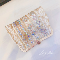 魅惑のオーロラに輝く❤︎フランス&インド高級刺繍レースクラッチ❤︎フォーマルにも、、、ミニバッグフォーマルバッグ 7枚目の画像