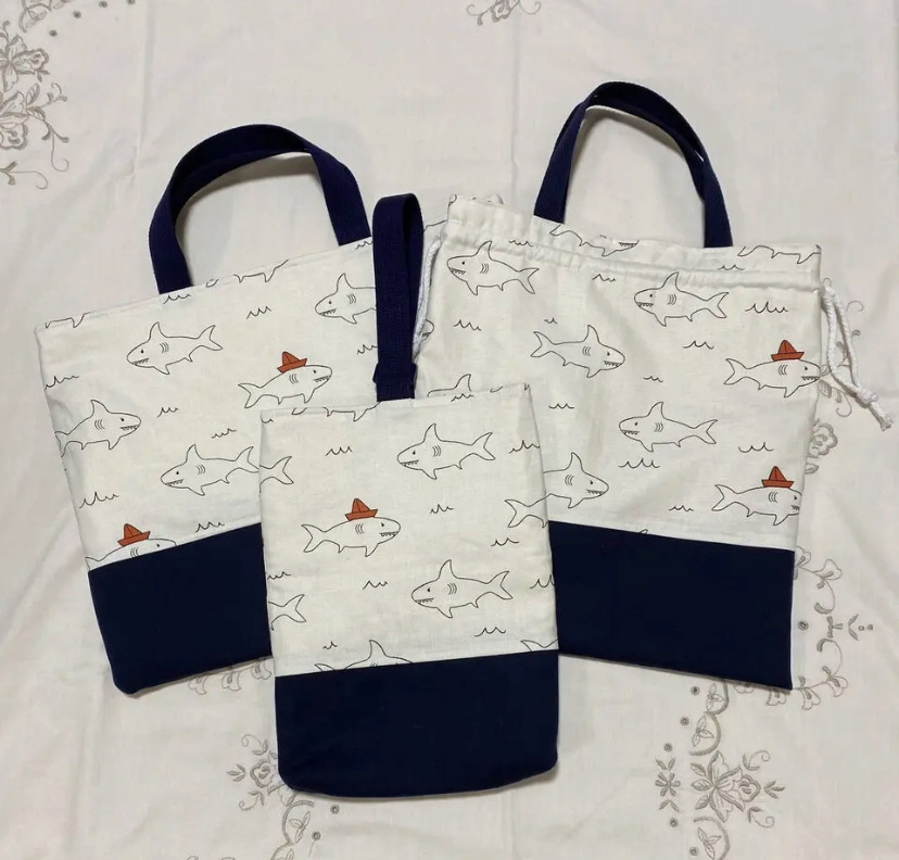 男の子☆入学入園3点セットサメ　シャーク柄