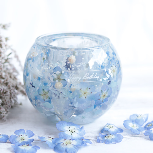 ネモフィラ&アクアマリンの水中庭園」キャンドルホルダー＊おまけ