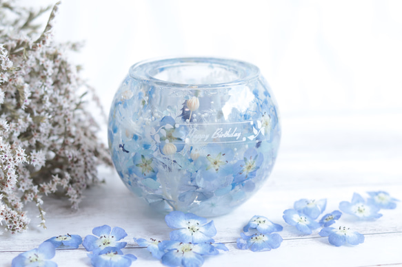 ネモフィラ&アクアマリンの水中庭園」キャンドルホルダー＊おまけ