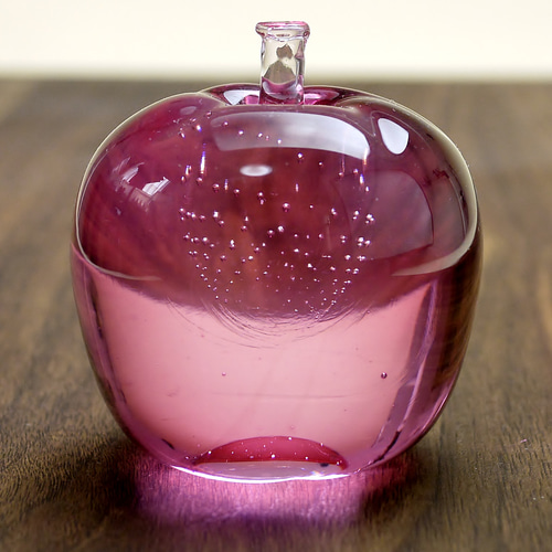 ガラスりんご（赤ピンク） その他置物 創作ガラス寺田 通販 15674702