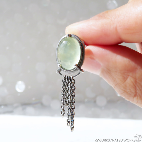 プレナイト ブローチ / Prehnite Brooch 5枚目の画像