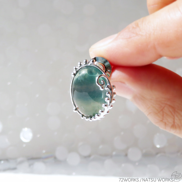 フローライト ブローチ / Green Fluorite Brooch 5枚目の画像