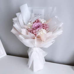 ピンク系 ふんわり♡蝶々舞う花束 ラッピングブーケ ドライフラワーと