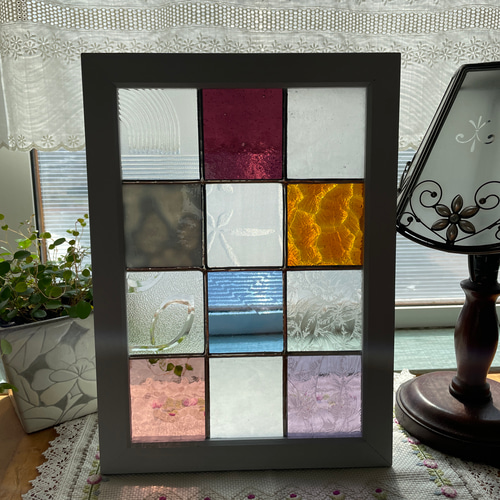 ステンドグラス パネル 大正ロマン 格子戸 その他インテリア雑貨