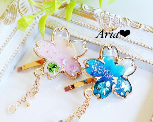 【1492】レジン　桜　ヘアゴム　ポニーフック　ブロ―チ　ハンドメイド 1492】レジン 桜 ヘアゴム ポニーフック ブロ―チ ハンドメイド