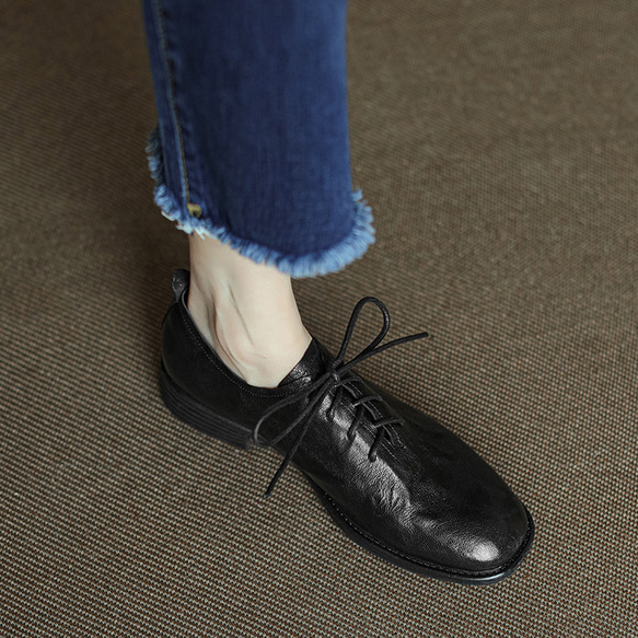 スニーカー レディースシューズ オフィスカジュアル フラットシューズ 歩きやすい ビジネスシューズ 革靴 8枚目の画像
