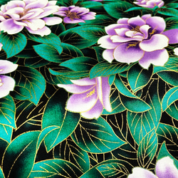 Robert Kaufman 110cm x 50cmずつ切売 - ピーコックガーデン (Flowers/Purple) 3枚目の画像