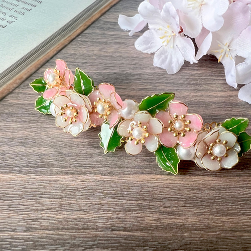 春告げる 桜の花のバレッタ バレッタ Kemko 通販｜Creema(クリーマ 